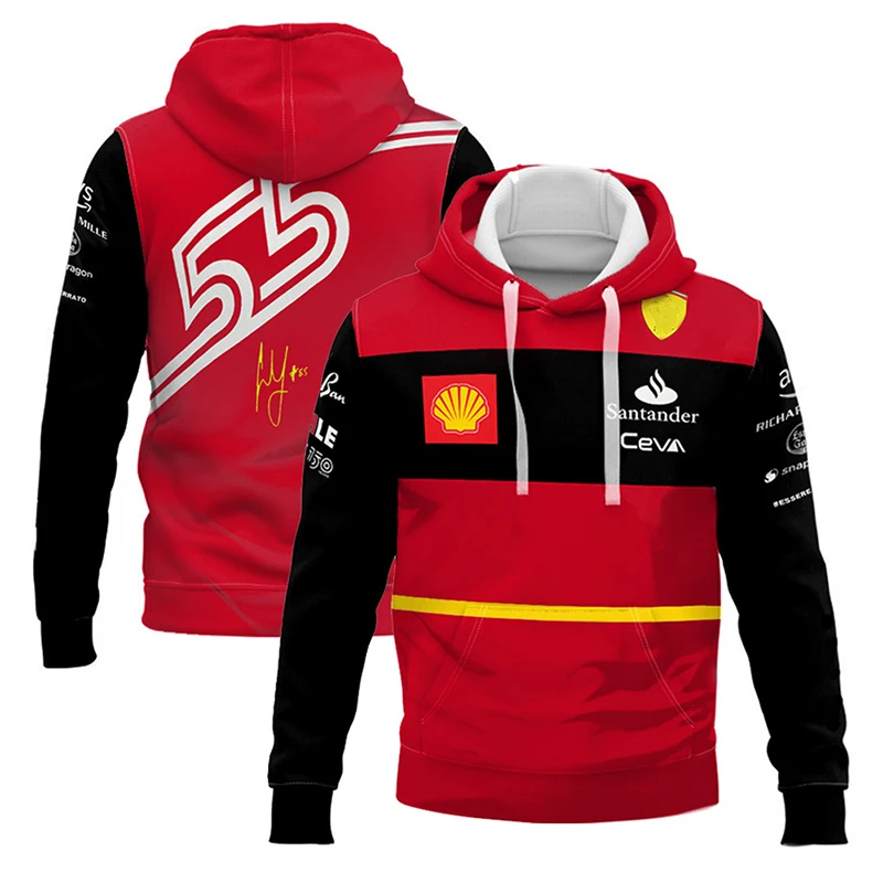2023 Autumn/Winter Racing Team F1 Champion Men's and Women's Hooded Sweatshirt, Red Sweatshirt for Extreme Sports Enthusiasts
2023 Autumn/Winter Racing Team F1 Champion Men's and Women's Hooded Sweatshirt, Red Sweatshirt for Extreme Sports Enthusiasts