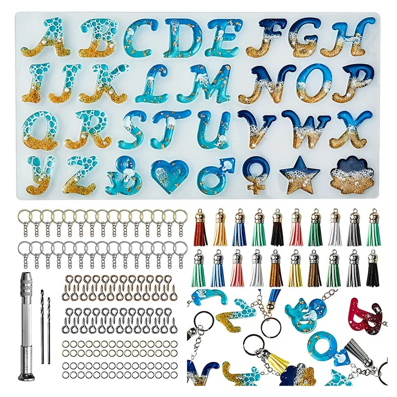Reverse Letter Resin Mold Kit, Silicone Mold for Resin DIY, Letter and Decorative Epoxy Resin Keychain Making Set
Reverse Letter Resin Mold Kit, Silicone Mold for Resin DIY, Letter and Decorative Epoxy Resin Keychain Making Set