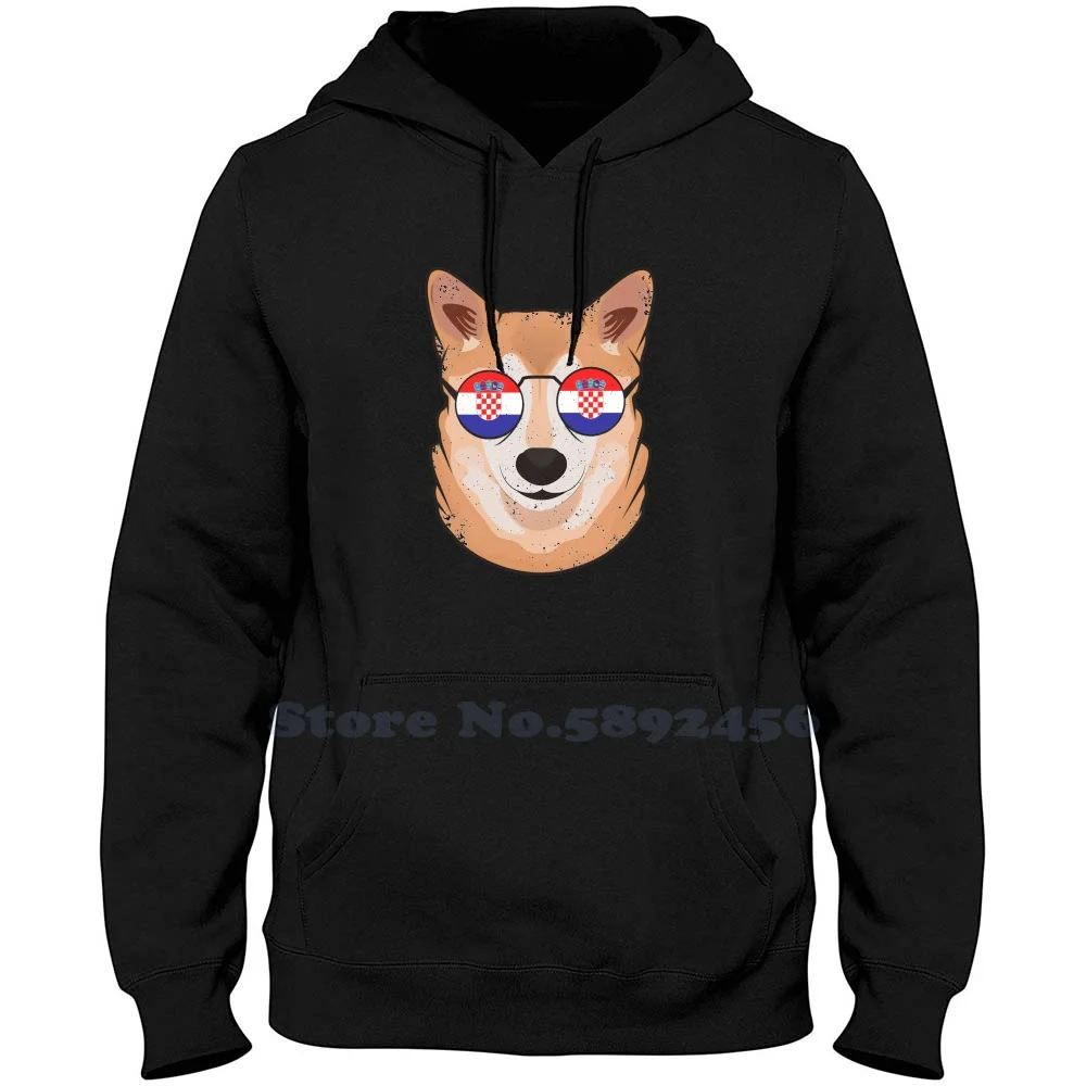 

Vintage Patriotic Shiba Inu Croatian Flag Long Sleeve Sweatshirt Casual Hoodie