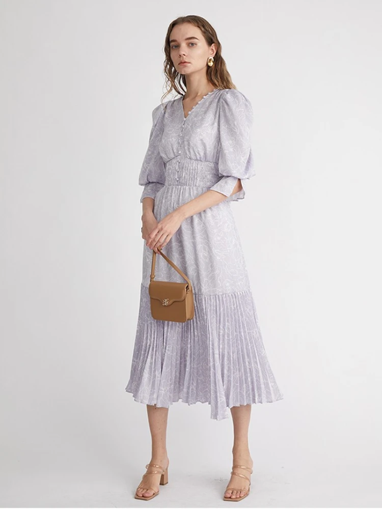 2022 Lady Dress Spring Summer New Sweet Lady Print V-neck Waist Slim Mid-sleeve Pleated Dress Elegant Long Floral Dress
2022 Lady Dress Spring Summer New Sweet Lady Print V-neck Waist Slim Mid-sleeve Pleated Dress Elegant Long Floral Dress