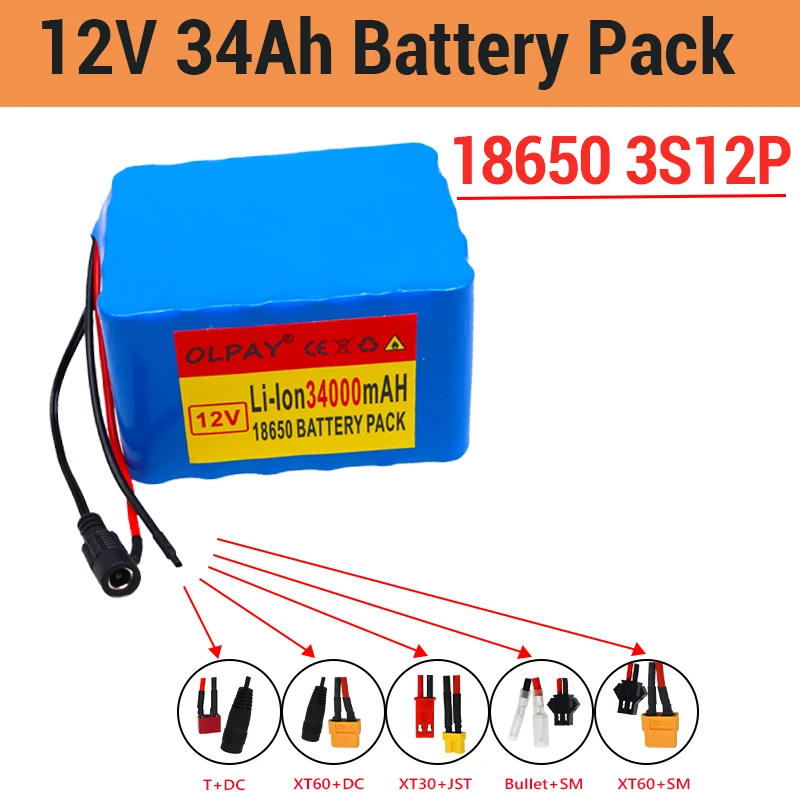 12V 34Ah 3S12P 11.1V 12.6V Lithium Battery Pack for Inverter Xenon Lamp Solar Street Light Sightseeing Car Etc
12V 34Ah 3S12P 11.1V 12.6V Lithium Battery Pack for Inverter Xenon Lamp Solar Street Light Sightseeing Car Etc