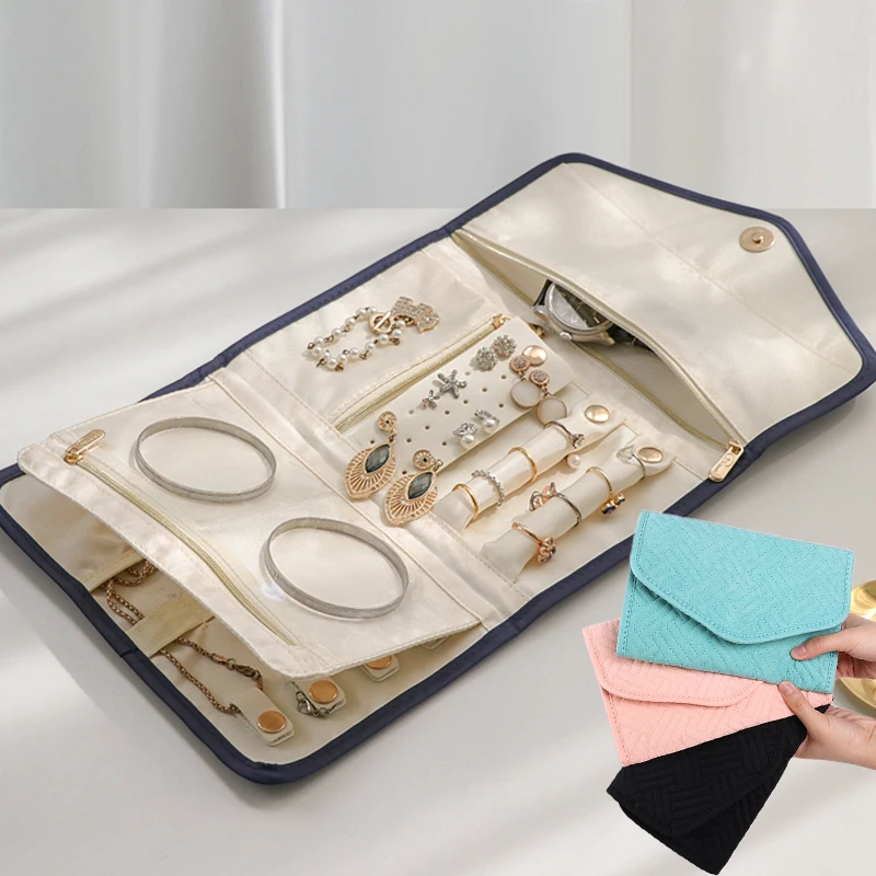 Portable Travel Jewelry Storage Bags Roll Foldable Jewellry Organizer Case for Rings Necklaces Jewellery Packaging Holder Box 
Portable Travel Jewelry Storage Bags Roll Foldable Jewellry Organizer Case for Rings Necklaces Jewellery Packaging Holder Box