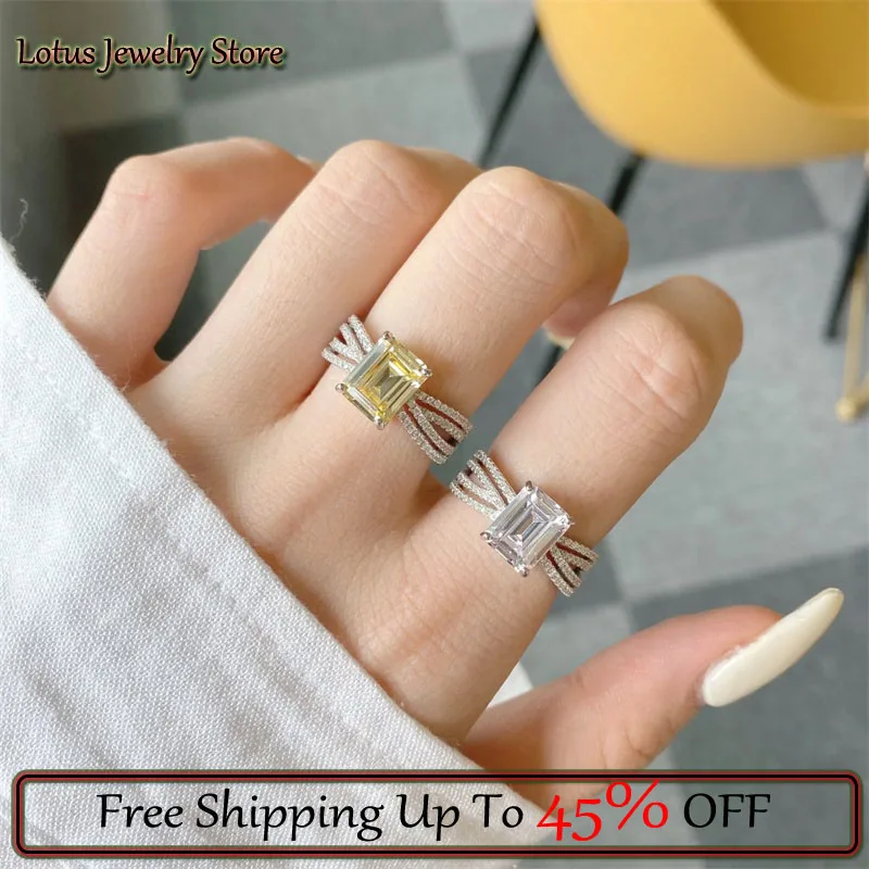 New S925 Sterling Silver Inlaid Yellow Diamond Ring European And American Fashion Design Women's Wedding Luxury Romantic Jewelry 
New S925 Sterling Silver Inlaid Yellow Diamond Ring European And American Fashion Design Women's Wedding Luxury Romantic Jewelry