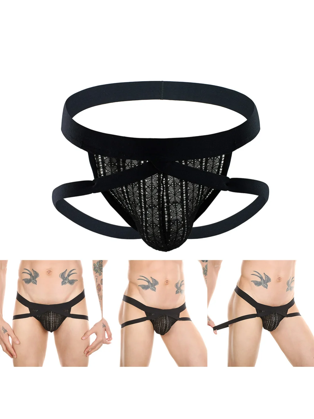 Мужские трусы стринги из сетчатой ткани sпанси, черные кружевные прозрачные трусы джоки, сексуальное нижнее белье для мужчин, гей-трусы
Мужские трусы стринги из сетчатой ткани sпанси, черные кружевные прозрачные трусы джоки, сексуальное нижнее белье для мужчин, гей-трусы