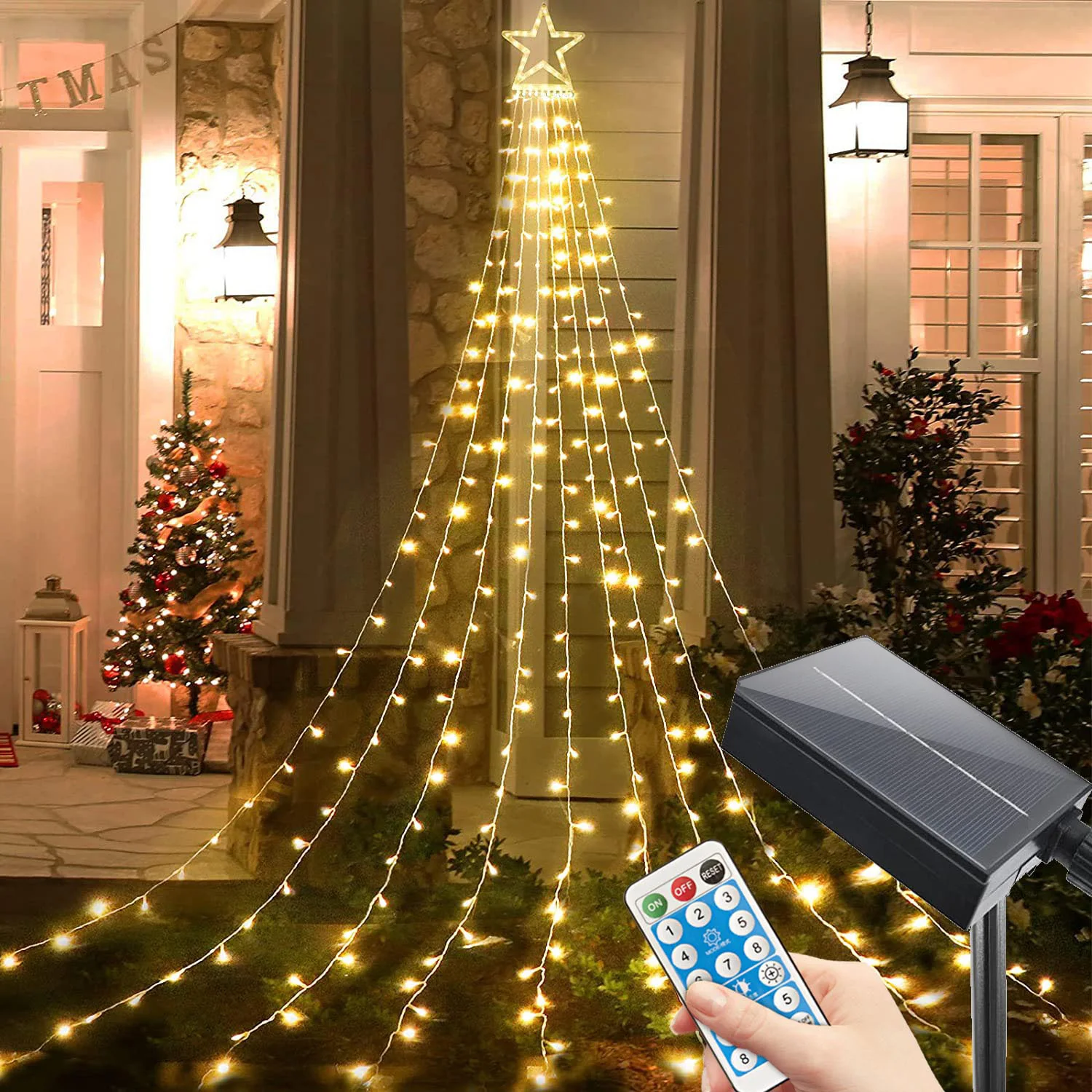 Waterproof 350 LED Solar Fairy Light Outdoor Garland Christmas Tree Star String Waterfall Patio Light Solar Lamp for Garden Lawn
Waterproof 350 LED Solar Fairy Light Outdoor Garland Christmas Tree Star String Waterfall Patio Light Solar Lamp for Garden Lawn