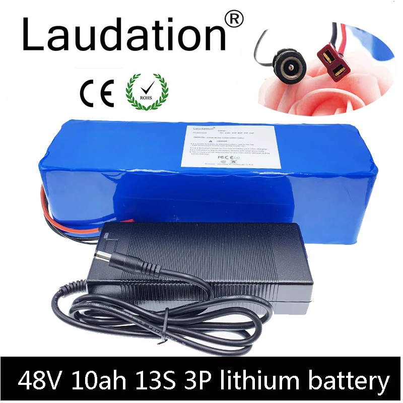 Laudation 48v 10ah Eectric Bike lithium Battery 18650 Pack 13S 3P With 54.6V 2A Charger Built-in 15A BMS For 250W 350W Scooter
Laudation 48v 10ah Eectric Bike lithium Battery 18650 Pack 13S 3P With 54.6V 2A Charger Built-in 15A BMS For 250W 350W Scooter