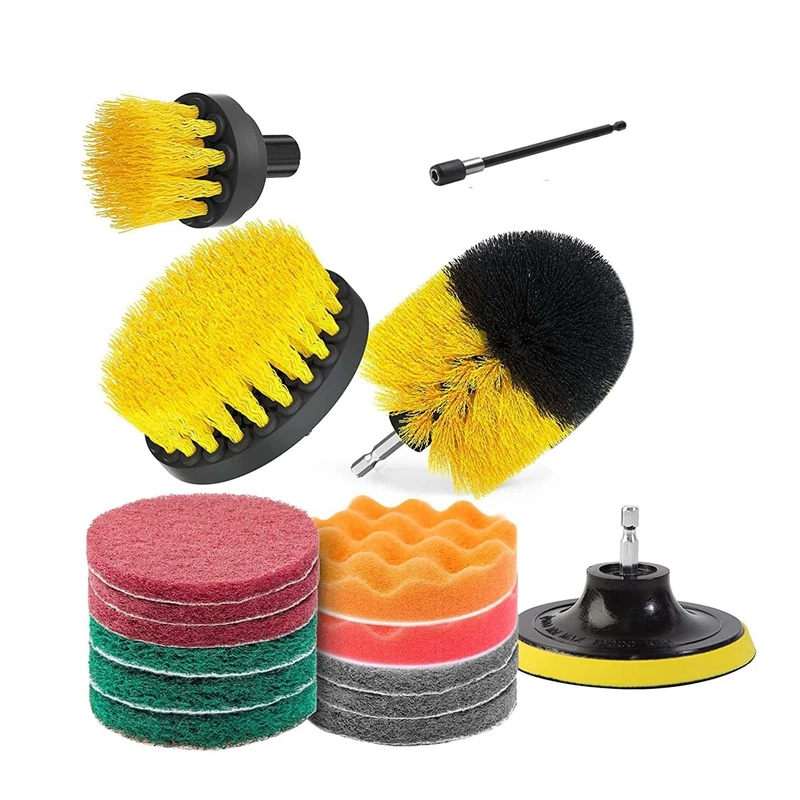 16 Piece Drill Brush Power Scrubber Cleaning Brush Extended Long Attachment Set All Purpose Drill Scrub Brushes Kit
16 Piece Drill Brush Power Scrubber Cleaning Brush Extended Long Attachment Set All Purpose Drill Scrub Brushes Kit