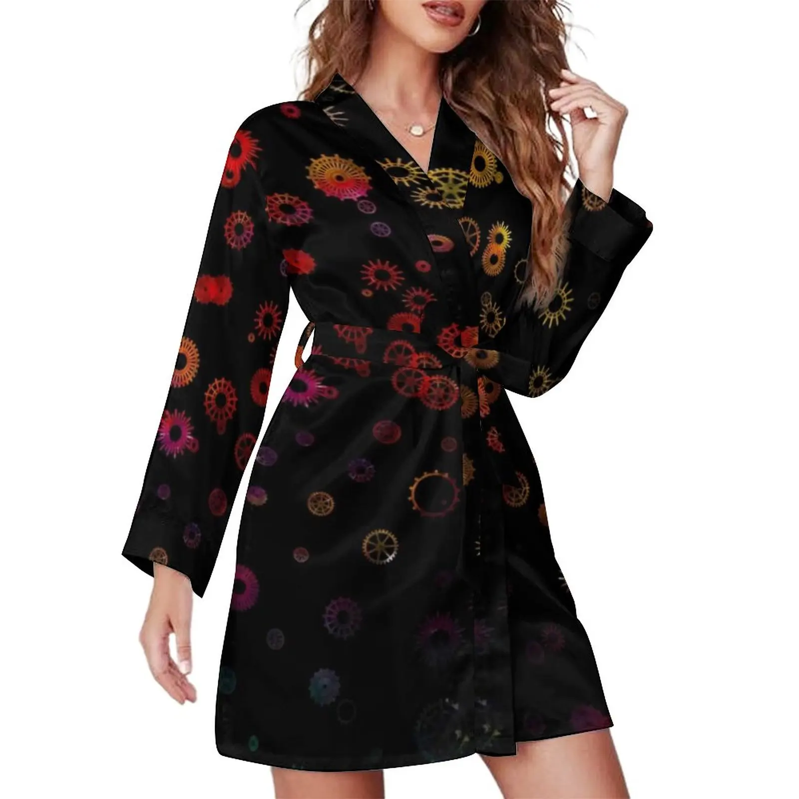 Rainbow Space Steampunk Pajama Robe Trendy Art Style Cool Long Sleeve Pajamas Robes Women V Neck Cute Bathrobe Casual Dresses
Rainbow Space Steampunk Pajama Robe Trendy Art Style Cool Long Sleeve Pajamas Robes Women V Neck Cute Bathrobe Casual Dresses