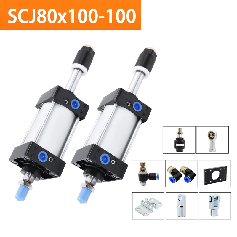 SCJ80x100-100 Standard Pneumatic Cylinder Bore 80mm Double Acting Air Cylinders Adjustable Stroke 0-100mm Large Thrust
SCJ80x100-100 Standard Pneumatic Cylinder Bore 80mm Double Acting Air Cylinders Adjustable Stroke 0-100mm Large Thrust