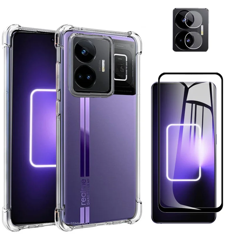 

Capa,Clear Case for Realme gt neo 5 glass screen protector Realmi gt neo 5 Bumper Cases Realme gtneo5 silicon cover Shock Realme gt neo5 accesorios