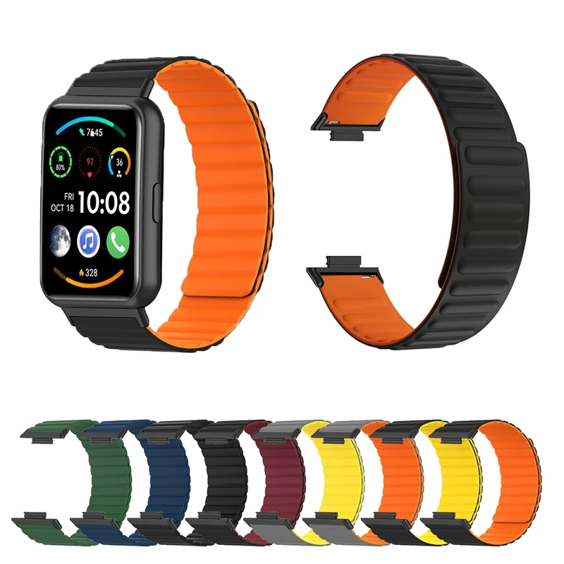 Магнитный силиконовый ремешок, совместимый с HuaweiWatch FIT 2, прочный браслет для часов, модный ремешок, износостойкий браслет
Магнитный силиконовый ремешок, совместимый с HuaweiWatch FIT 2, прочный браслет для часов, модный ремешок, износостойкий браслет