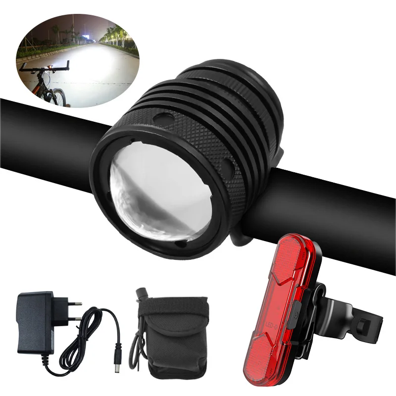Bicycle Light T6 Adjustable Zoom Bike Front Headlight Cycling Lamp 9600mAh Rechargeable 18650 Battery Pack with Taillight
Bicycle Light T6 Adjustable Zoom Bike Front Headlight Cycling Lamp 9600mAh Rechargeable 18650 Battery Pack with Taillight