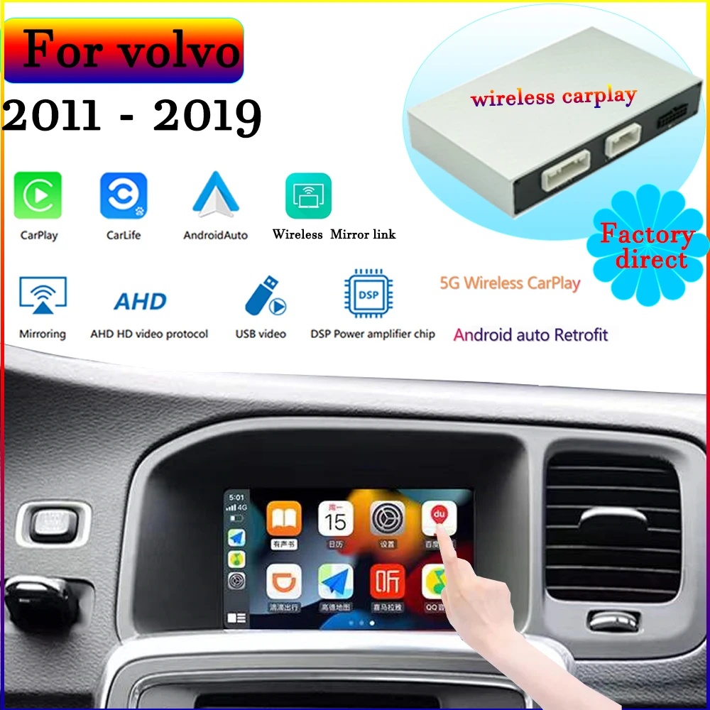 

Wireless Apple Carplay volvo Android Auto interface Decoder For volvo (2011-2019）XC60 S60 V40 V60 XC70 S80 C5 volvo Carplay