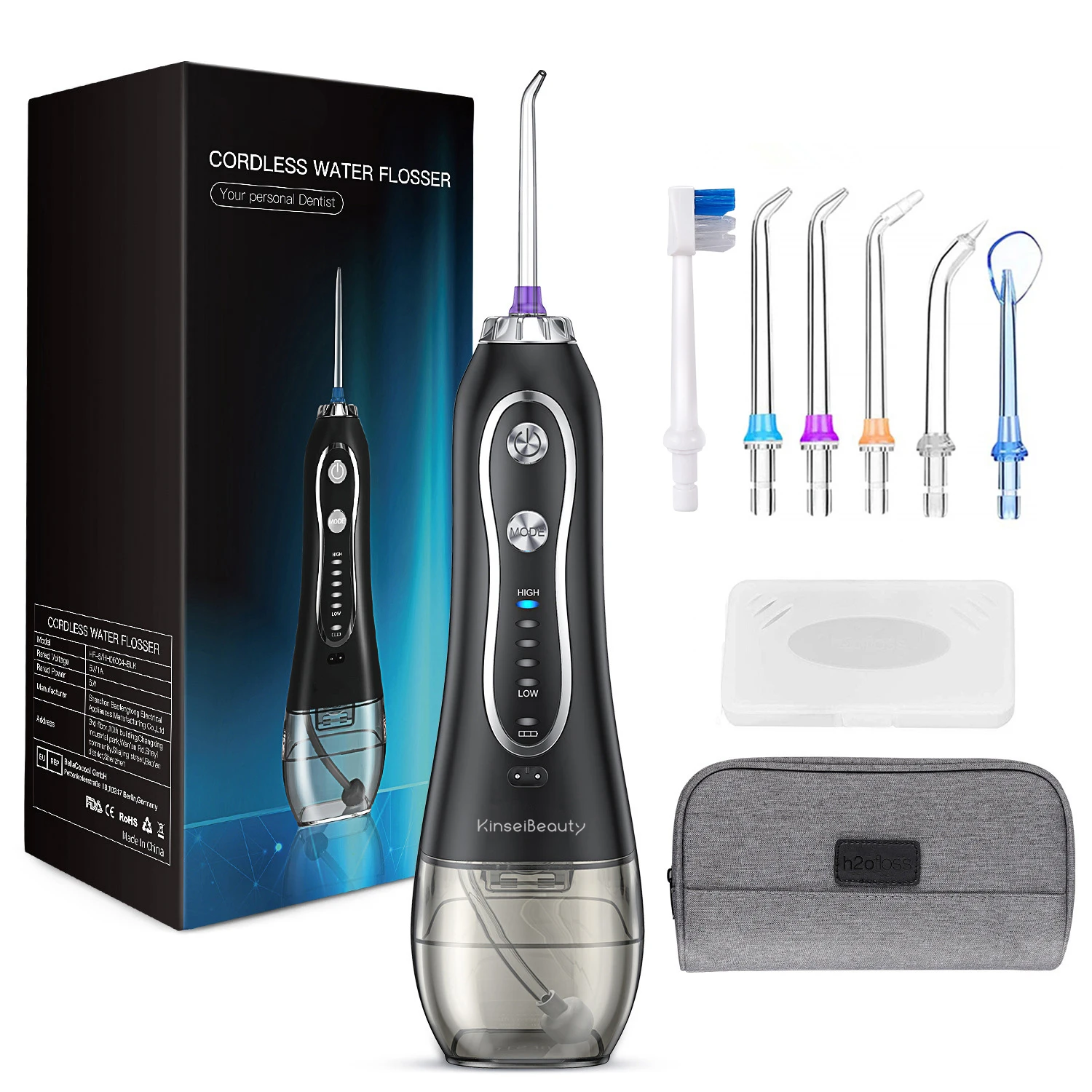 Oral Irrigator USB Rechargeable Water Floss Portable Dental Water Flosser Jet 300ml Irrigator Dental Teeth Cleaner with Bag
Oral Irrigator USB Rechargeable Water Floss Portable Dental Water Flosser Jet 300ml Irrigator Dental Teeth Cleaner with Bag