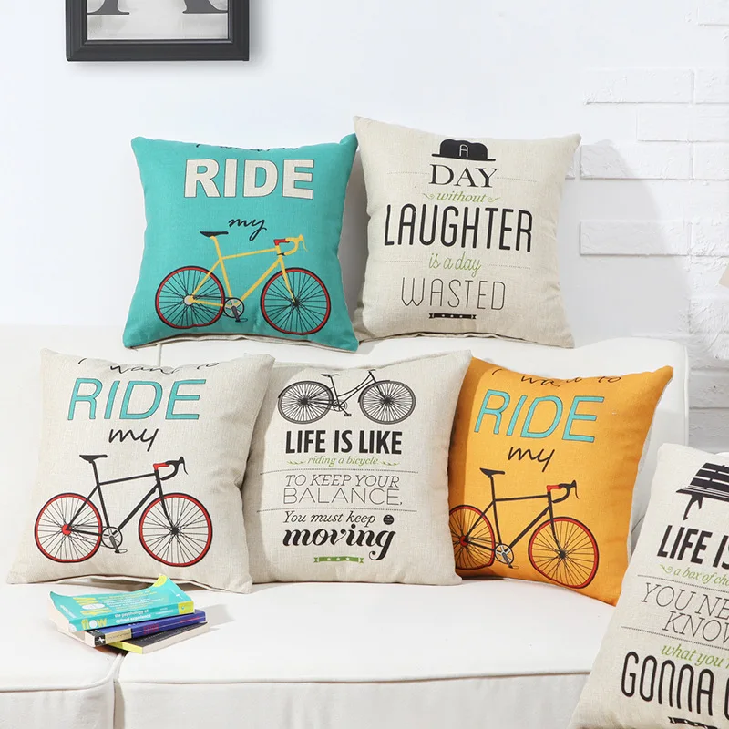 45x45cm Soft Linen Cotton Pillow Case Cover RIDE Bike Bicycle Print Chair Bed Home Chair Cushions Chair Chair Unique Gift B111
45x45cm Soft Linen Cotton Pillow Case Cover RIDE Bike Bicycle Print Chair Bed Home Chair Cushions Chair Chair Unique Gift B111