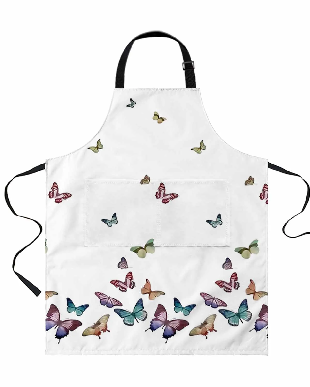 

Фартук с разноцветными бабочками, водонепроницаемый, с защитой от жира, без рукавов, для кухни, для мужчин и женщин, рабочая одежда для дома, ресторана