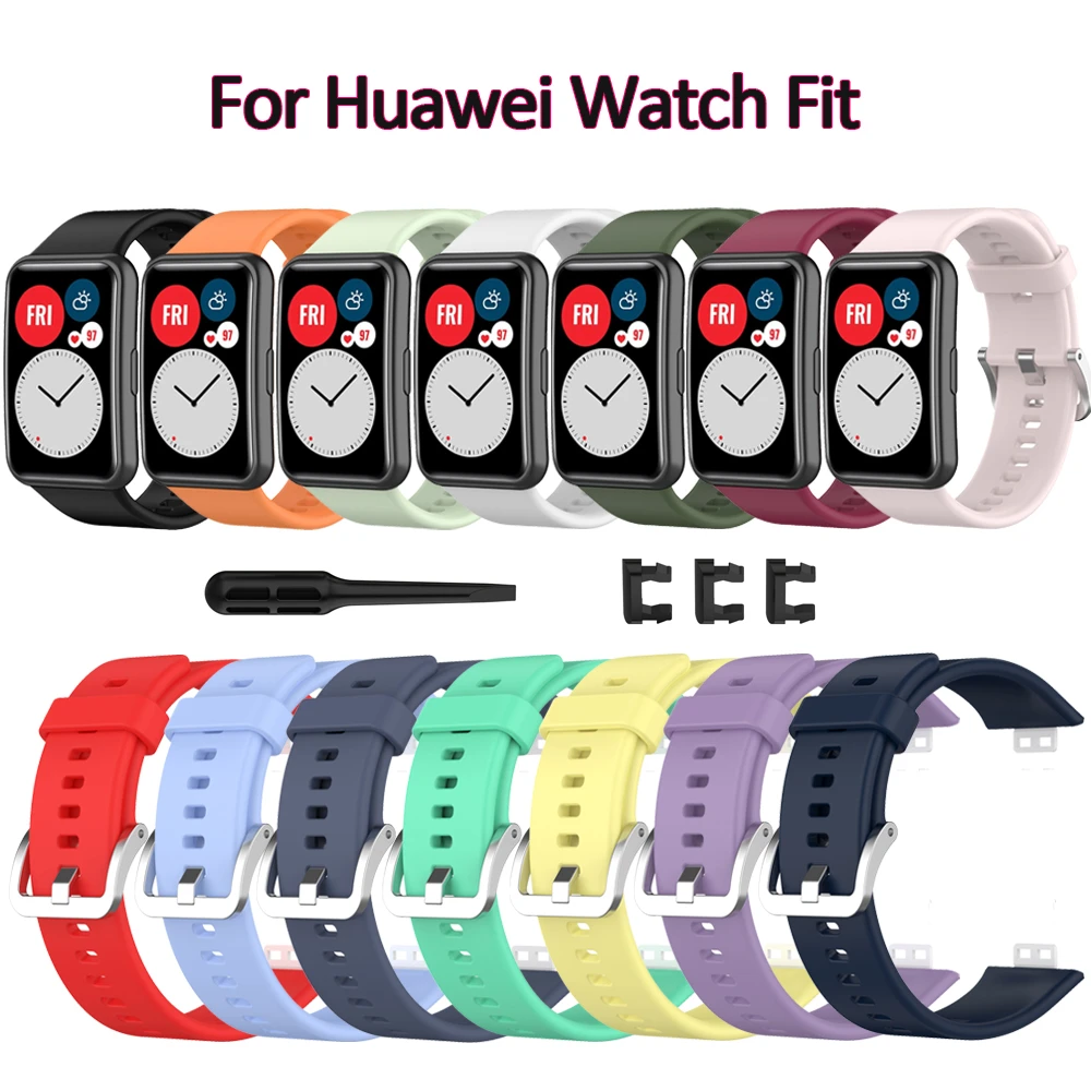 1P Silicone Replacement Watchband Strap for Huawei Watch Fit Smart Watches Soft Sport Waterproof Wrist Band Bracelet Accessories
1P Silicone Replacement Watchband Strap for Huawei Watch Fit Smart Watches Soft Sport Waterproof Wrist Band Bracelet Accessories