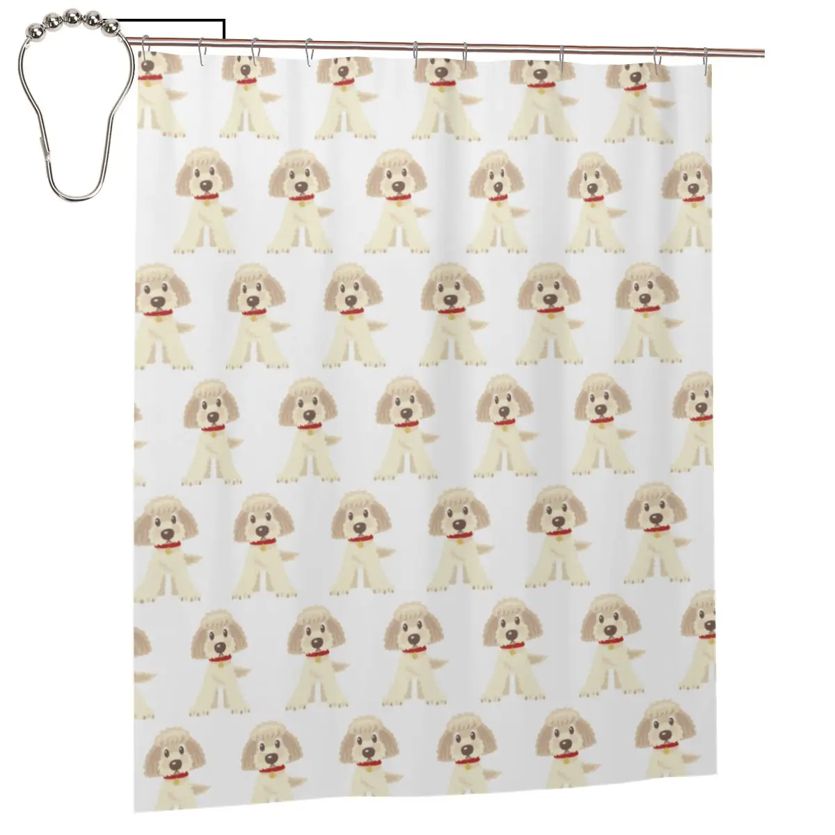 

Goldendoodle Dogs Shower Curtain for Bathroon Personalized Funny Bath Curtain Set with Iron Hooks Home Decor Gift 60x72in