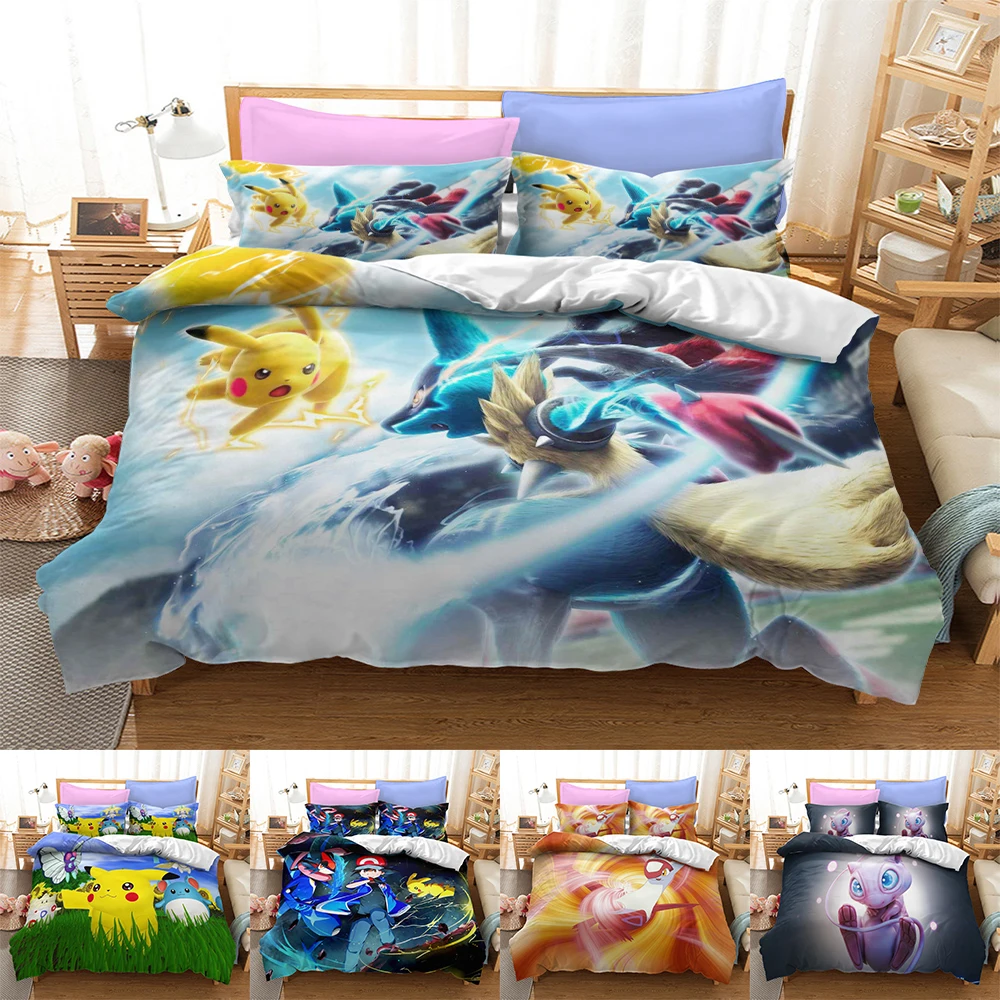 High Quality Teenager Anime Microfiber Quilt Cover Cartoon Pikachu Bedding Set 2/3pcs Queen King Size Four Seasons Bedclothes
High Quality Teenager Anime Microfiber Quilt Cover Cartoon Pikachu Bedding Set 2/3pcs Queen King Size Four Seasons Bedclothes
