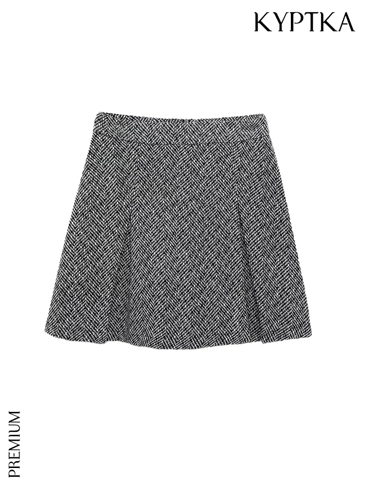 KYPTKA Women Fashion Front Pleat Twill Mini Skirt Vintage High Waist Back Zipper Female Skirts Mujer
KYPTKA Women Fashion Front Pleat Twill Mini Skirt Vintage High Waist Back Zipper Female Skirts Mujer