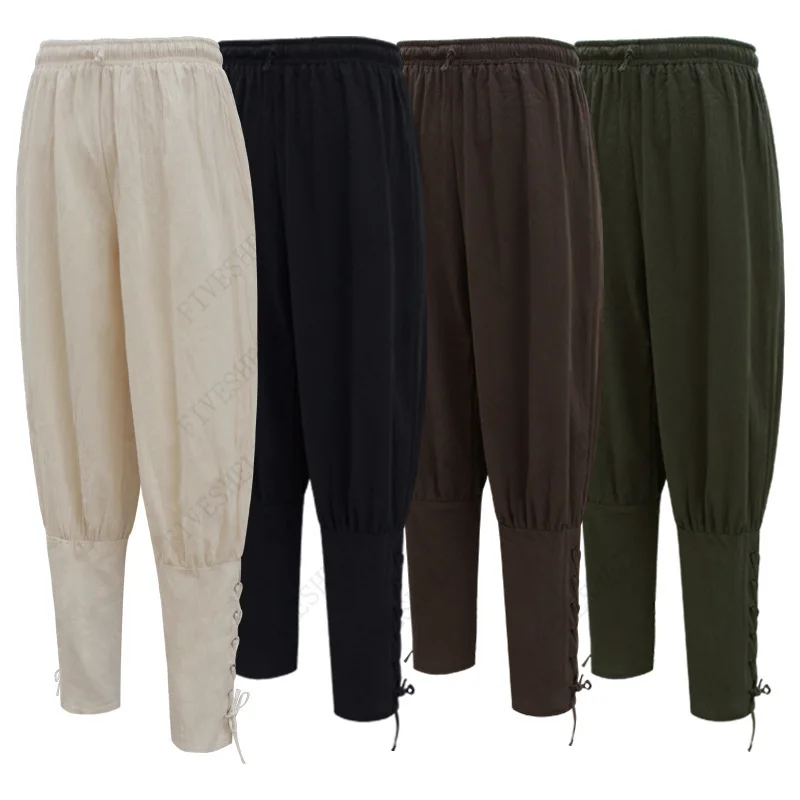 Medieval Renaissance Larp Viking Pirate Horseman Costume Men's Vintage Linen Pants Ankle Bandage Lounge Loose Peasant Trouser
Medieval Renaissance Larp Viking Pirate Horseman Costume Men's Vintage Linen Pants Ankle Bandage Lounge Loose Peasant Trouser