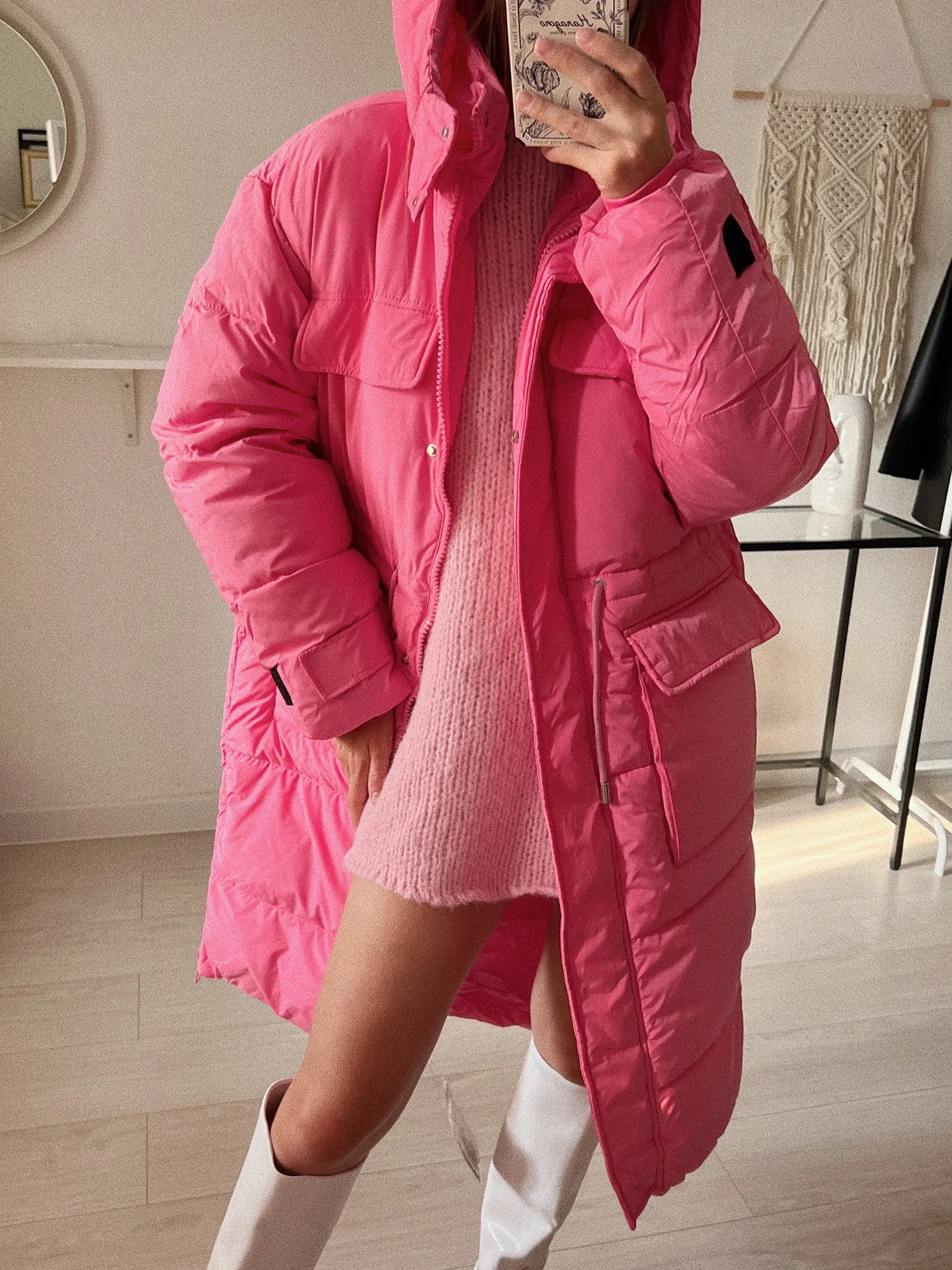 Женское длинное пальто с капюшоном, однотонное утепленное хлопковое пальто с большими карманами в русском стиле, весна 2022 
Женское длинное пальто с капюшоном, однотонное утепленное хлопковое пальто с большими карманами в русском стиле, весна 2022