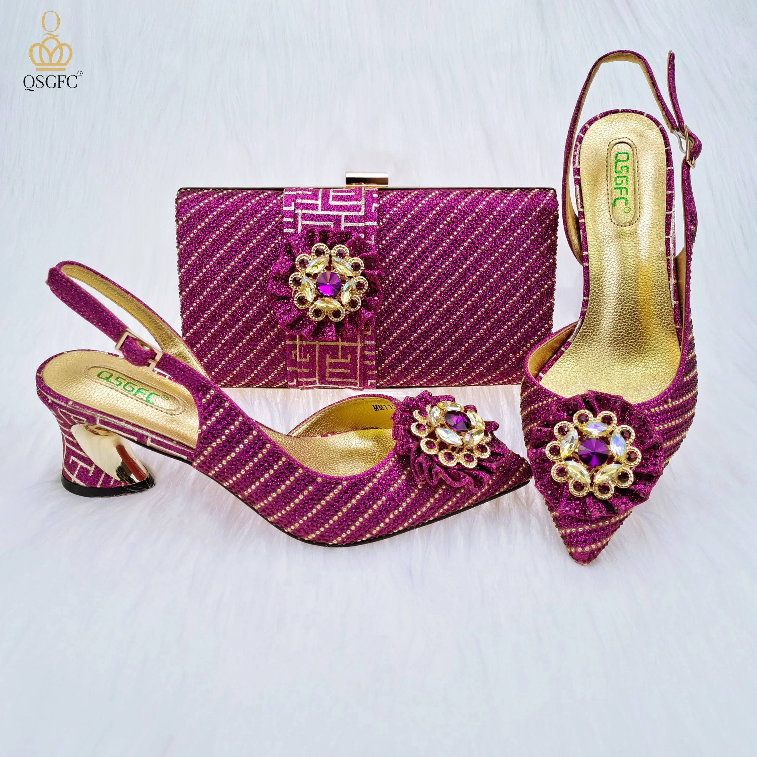 QSGFC Latest Magenta Color Fashion And Elegant Flower Design Chinese Pattern Party Ladies Shoes And Bag Set
QSGFC Latest Magenta Color Fashion And Elegant Flower Design Chinese Pattern Party Ladies Shoes And Bag Set