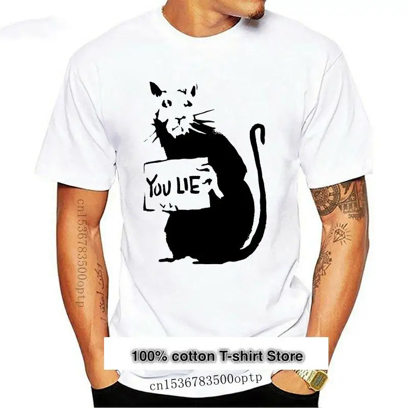 BANKSY-Camiseta con diseño de grafiti, camiseta con diseño de rata, You Lie
BANKSY-Camiseta con diseño de grafiti, camiseta con diseño de rata, You Lie