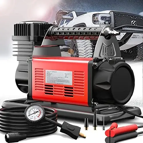 Air Compressor, 6.35CFM 180LMP Heavy Duty Tires Inflator, Portable Air Compressor for Truck Tires Max 150PSI, Stronger Cylinder
Air Compressor, 6.35CFM 180LMP Heavy Duty Tires Inflator, Portable Air Compressor for Truck Tires Max 150PSI, Stronger Cylinder