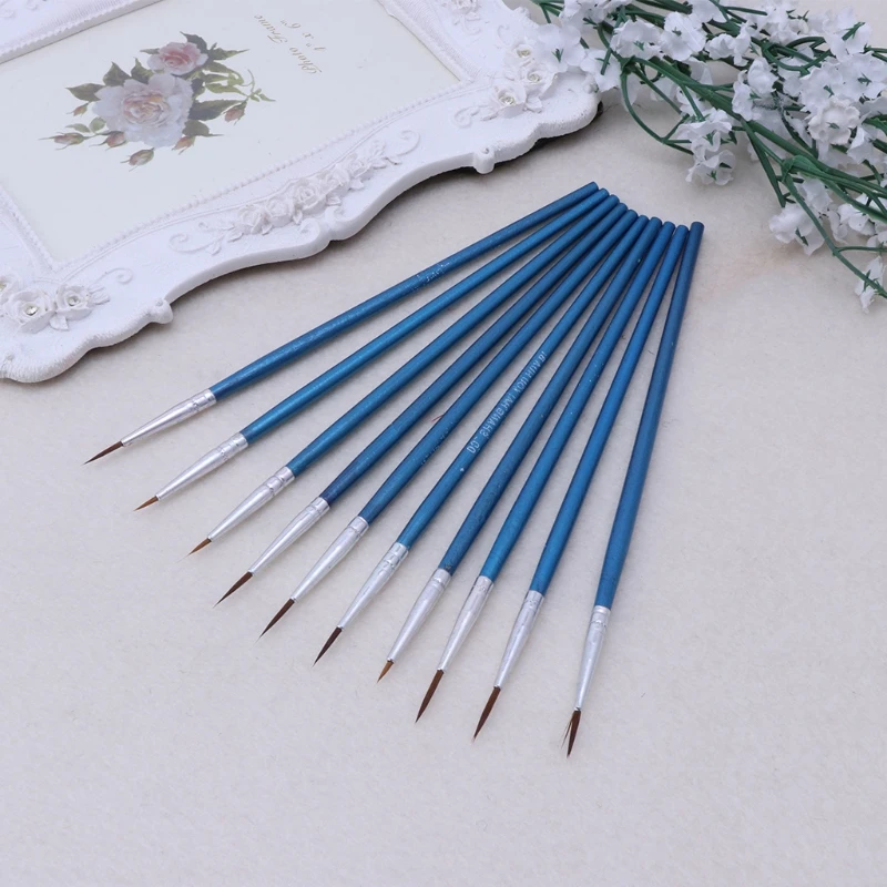C5AE 10Pcs Nylon Hair Artist Paint Brush Acrylic Watercolor Round Fine Hand Point Tip
C5AE 10Pcs Nylon Hair Artist Paint Brush Acrylic Watercolor Round Fine Hand Point Tip