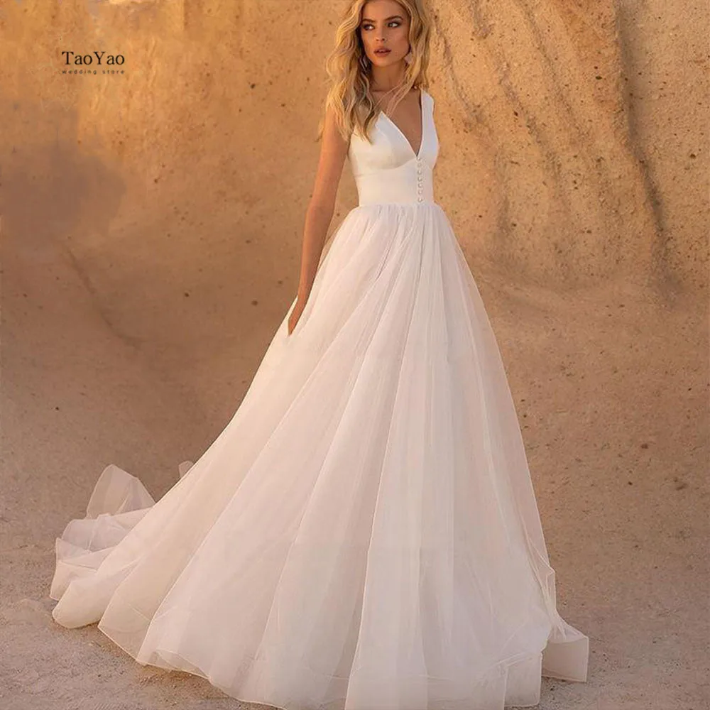 Fair V-Neck Wedding Dresses Brisk A Line Sleeveless Bridal Gown Backless Lace Dress Alluring Vestido De Novia Robes De Soirée
Fair V-Neck Wedding Dresses Brisk A Line Sleeveless Bridal Gown Backless Lace Dress Alluring Vestido De Novia Robes De Soirée