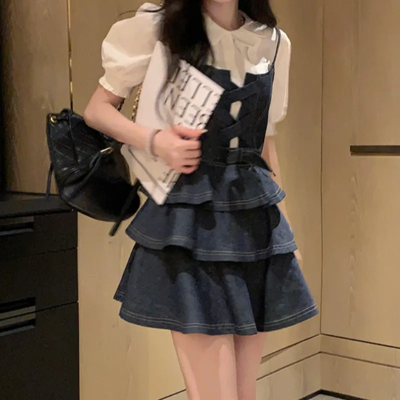 Denim suspender cake skirt dress women's summer 2022 new design sense niche chic sweet spicy waist skirt
Denim suspender cake skirt dress women's summer 2022 new design sense niche chic sweet spicy waist skirt