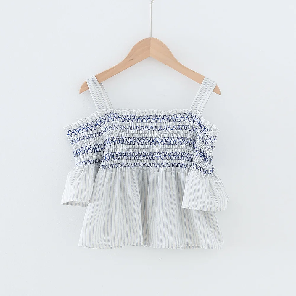 Summer Girls Off Shoulder T-shirt Cotton Flared Short Sleeves Pleated Tops Casual Children Teens Clothing Fashion Sweet Kids Top
Summer Girls Off Shoulder T-shirt Cotton Flared Short Sleeves Pleated Tops Casual Children Teens Clothing Fashion Sweet Kids Top