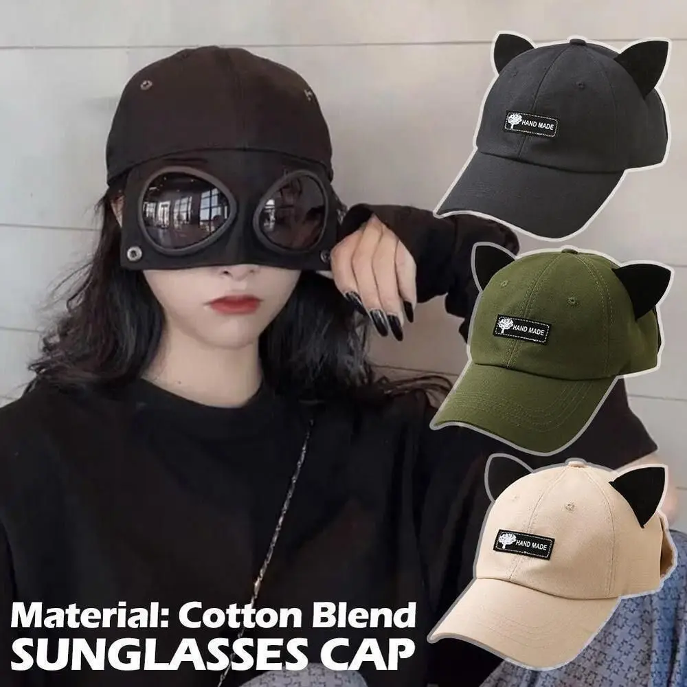 New Positive And Negative Two Wearing Hip-Hop Cute Baseball Cap Cap Street Sunglasses With Cat Ear Glasses
New Positive And Negative Two Wearing Hip-Hop Cute Baseball Cap Cap Street Sunglasses With Cat Ear Glasses