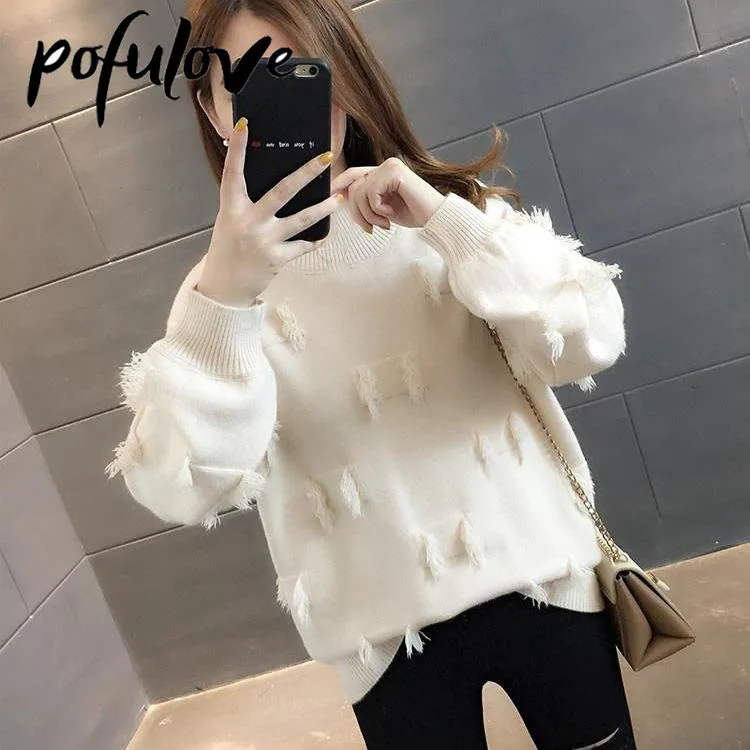 Sweater Pullover Women's All-match Loose Solid Color Long-sleeved Fringed Student Sweater Autumn and Winter Casual Wholesale
Sweater Pullover Women's All-match Loose Solid Color Long-sleeved Fringed Student Sweater Autumn and Winter Casual Wholesale