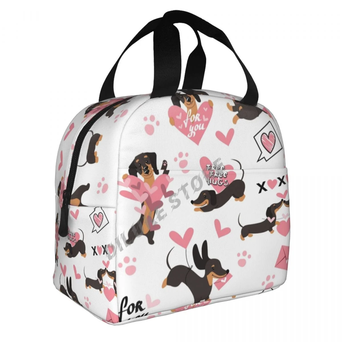 Dachshund Dogs In Love And Hearts insulated Lunch Bags Print Food Case Cooler Warm Bento Box for Kids Lunch Box for School
Dachshund Dogs In Love And Hearts insulated Lunch Bags Print Food Case Cooler Warm Bento Box for Kids Lunch Box for School