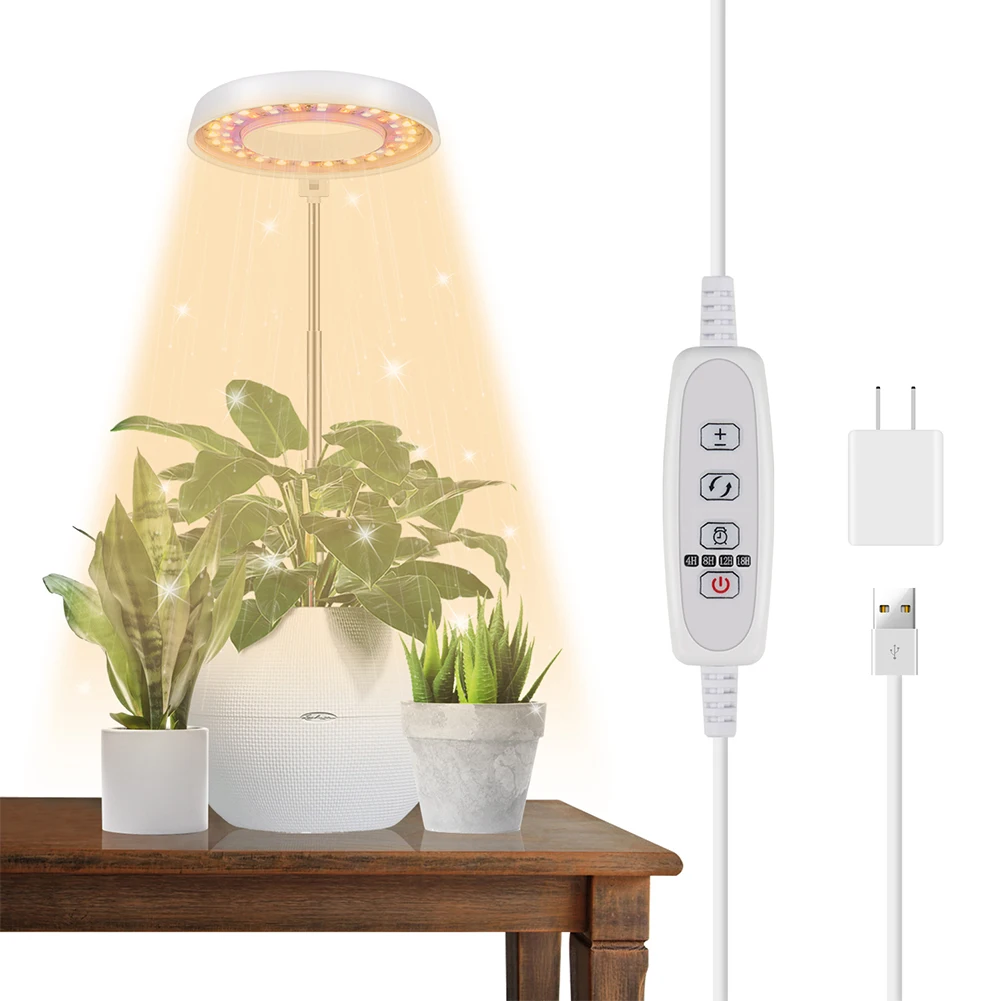 Angel Ring LED Grow Light USB 5V Adjustable Plant Growth Light with Timer Landscape Lighting for Indoor Plants Bonsai Flowers
Angel Ring LED Grow Light USB 5V Adjustable Plant Growth Light with Timer Landscape Lighting for Indoor Plants Bonsai Flowers