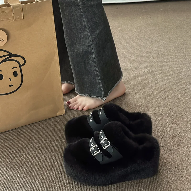 On A Wedge Shoes Womens Slippers Outdoor Slides Fashion Heeled Mules Flock Pantofle Cover Toe Black Sandals Fur Flip Flops Luxur
On A Wedge Shoes Womens Slippers Outdoor Slides Fashion Heeled Mules Flock Pantofle Cover Toe Black Sandals Fur Flip Flops Luxur