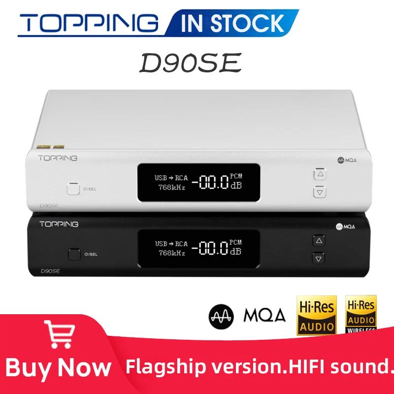 TOPPING D90SE HiFi Digital Music Audio Decoder ES9038Pro MQA USB DAC Bluetooth 5.0 DSD512 PCM768kHz Fully Balanced Of A90D AMP
TOPPING D90SE HiFi Digital Music Audio Decoder ES9038Pro MQA USB DAC Bluetooth 5.0 DSD512 PCM768kHz Fully Balanced Of A90D AMP