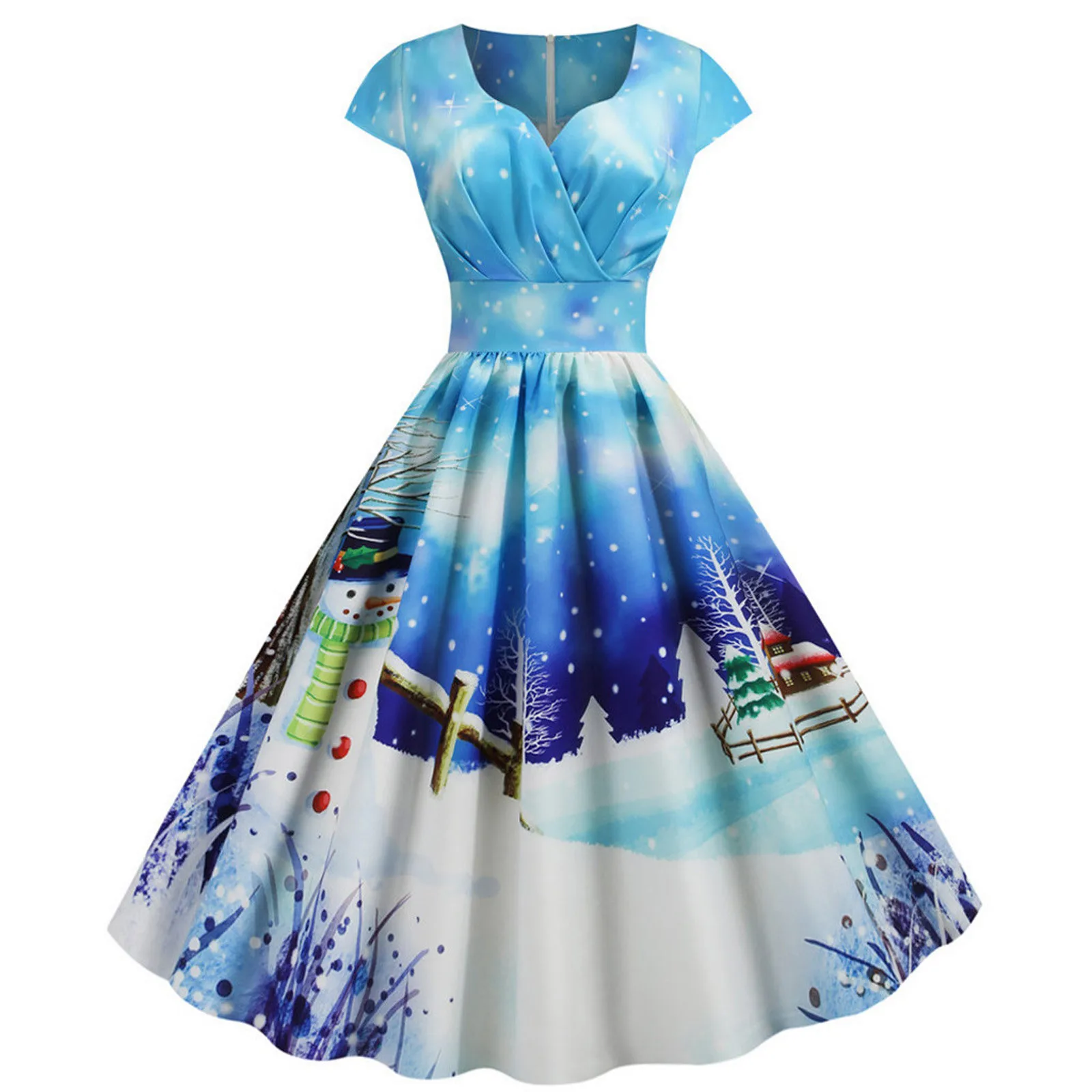 Женское винтажное платье с коротким рукавом, с принтом
Женское винтажное платье с коротким рукавом, с принтом