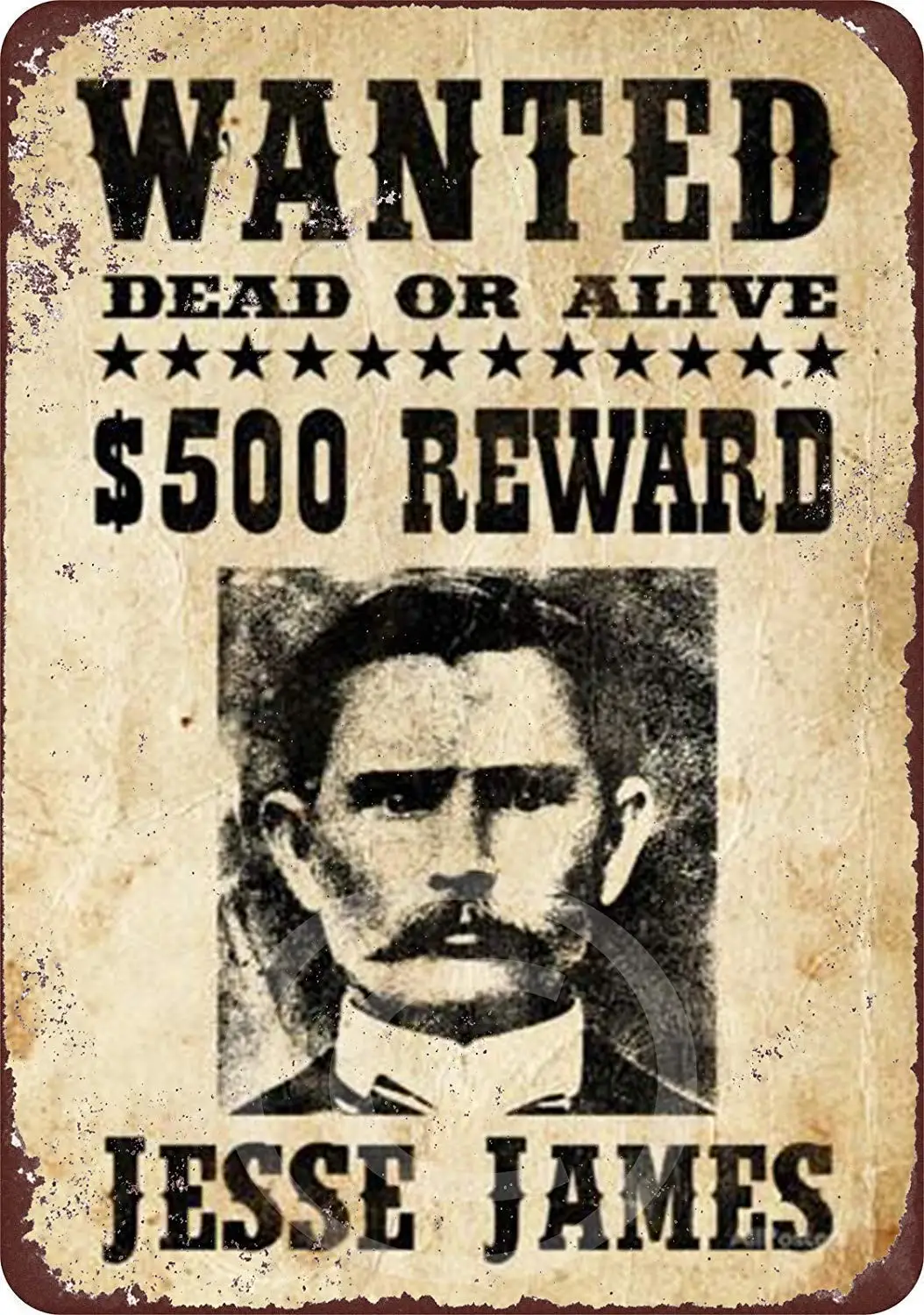 Funny Retro Wall Decor Tin Sign for Home Jesse James Original Wanted Poster Aluminum Metal Sign 8x12 Inches
Funny Retro Wall Decor Tin Sign for Home Jesse James Original Wanted Poster Aluminum Metal Sign 8x12 Inches