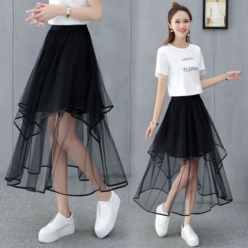 Spring Summer Women Party Skirts Ladies Elastic High Waist Long Midi Skirts Teenage Girl Tulle Skirt Female Mesh Tutu Skirt B12
Spring Summer Women Party Skirts Ladies Elastic High Waist Long Midi Skirts Teenage Girl Tulle Skirt Female Mesh Tutu Skirt B12