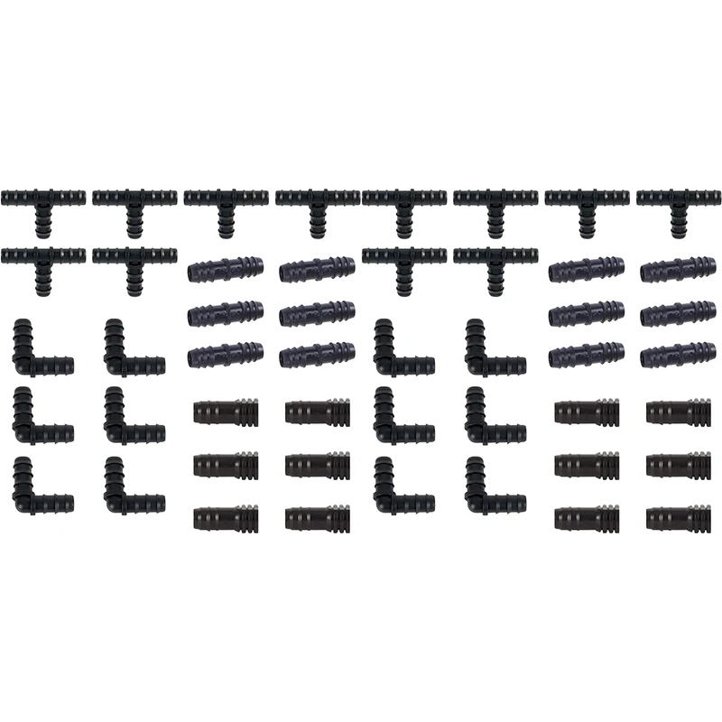 Irrigation Fittings Kit For Drip Tubing -12 Tees,12 Couplings,12 Ends,12 Elbows - 16Mm Compatible Drip Sprinkler Systems
Irrigation Fittings Kit For Drip Tubing -12 Tees,12 Couplings,12 Ends,12 Elbows - 16Mm Compatible Drip Sprinkler Systems