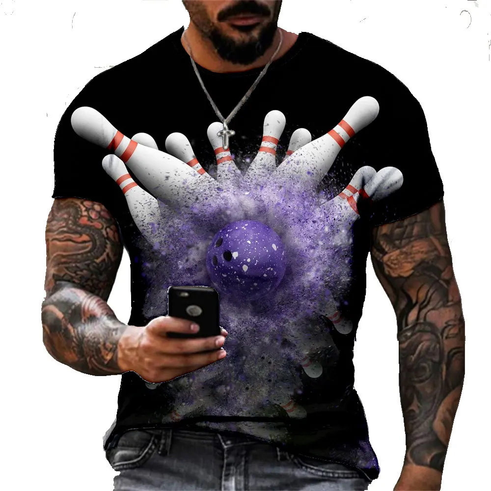 Men's T-shirt Fun Top Summer Short Sleeve Bowling Pattern Printed T-shirt Casual Harajuku T-shirt Round Neck Plus Size Clothes 2
Men's T-shirt Fun Top Summer Short Sleeve Bowling Pattern Printed T-shirt Casual Harajuku T-shirt Round Neck Plus Size Clothes 2