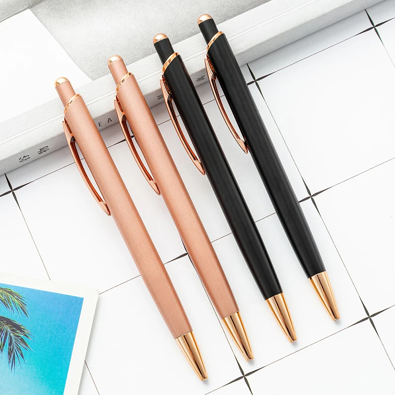 Metal Rose Gold Ballpoint Pen Creative Press Ballpoint Pen Business Advertising Gift School Stationery Supplies Office Accessory
Metal Rose Gold Ballpoint Pen Creative Press Ballpoint Pen Business Advertising Gift School Stationery Supplies Office Accessory