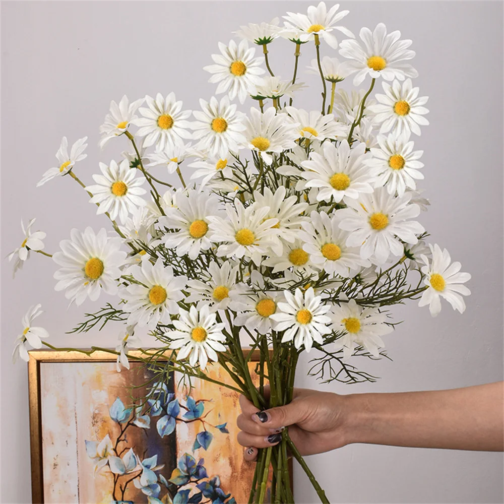 52cm Yellow Daisy Artificial Flowers Decorative 5 Flower Head Silk White Chamomile Home Desktop Decorative Vase Fake Flowers
52cm Yellow Daisy Artificial Flowers Decorative 5 Flower Head Silk White Chamomile Home Desktop Decorative Vase Fake Flowers
