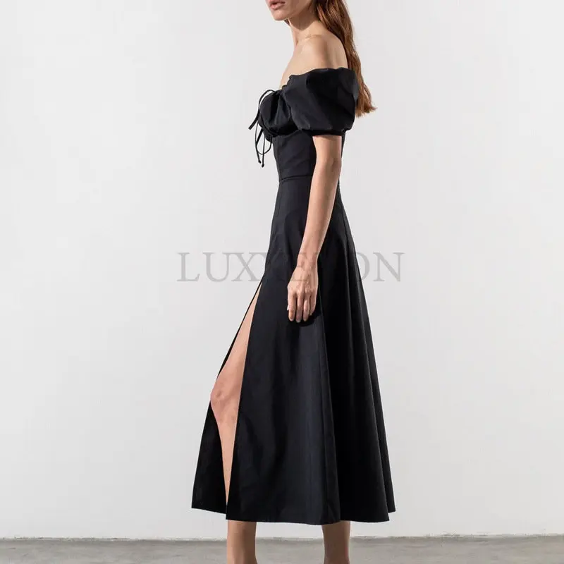 Puff Sleeve White Dress Off Shoulder Cut out Tie up Side Split Ruched Long Dress robe femme Summer Dress for Women 2023
Puff Sleeve White Dress Off Shoulder Cut out Tie up Side Split Ruched Long Dress robe femme Summer Dress for Women 2023