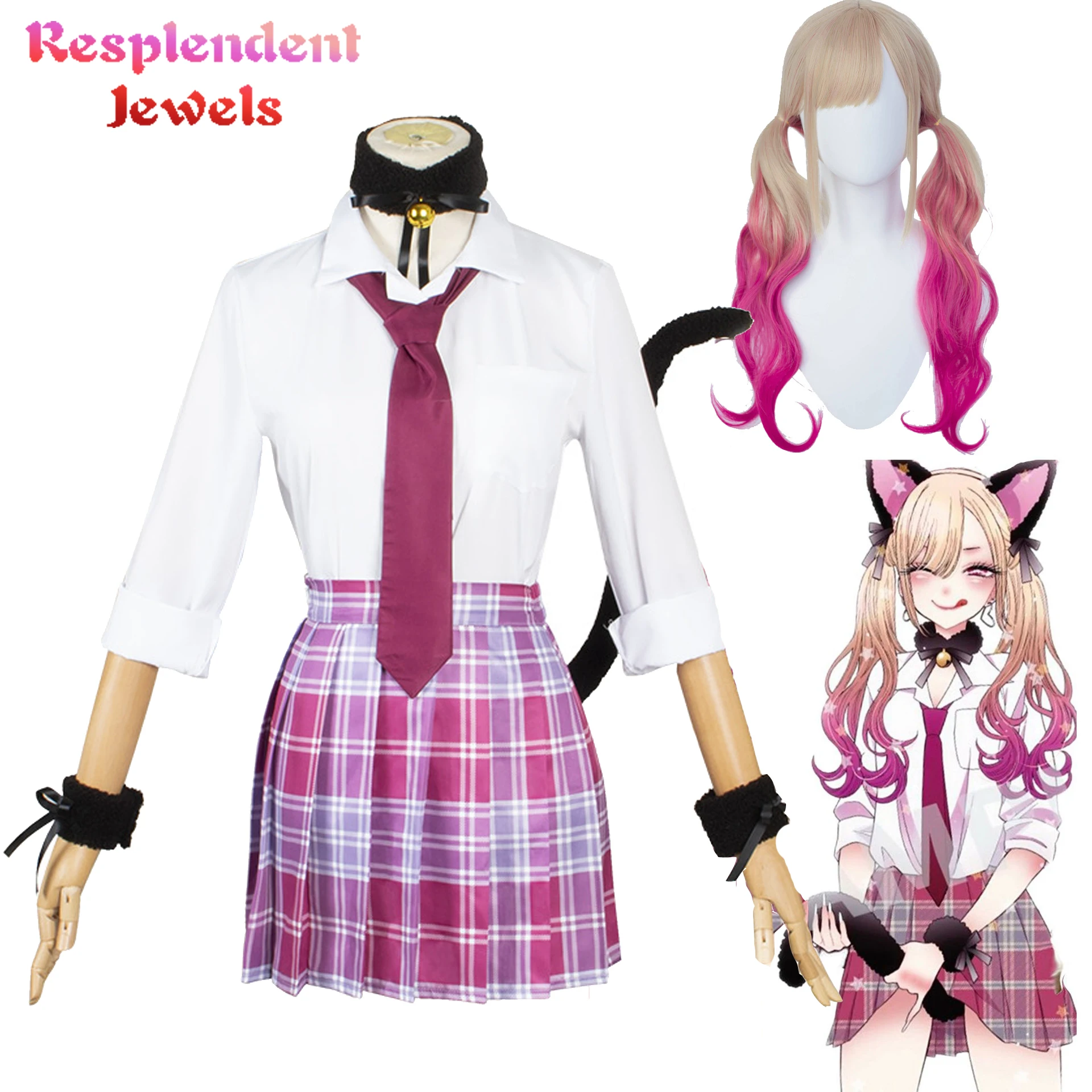 Anime My Dress Up Darling Cosplay Kitagawa Marin Nekomusume Cosplay Costume School Uniform JK Skirt Cat Girl Cute Halloween Suit
Anime My Dress Up Darling Cosplay Kitagawa Marin Nekomusume Cosplay Costume School Uniform JK Skirt Cat Girl Cute Halloween Suit