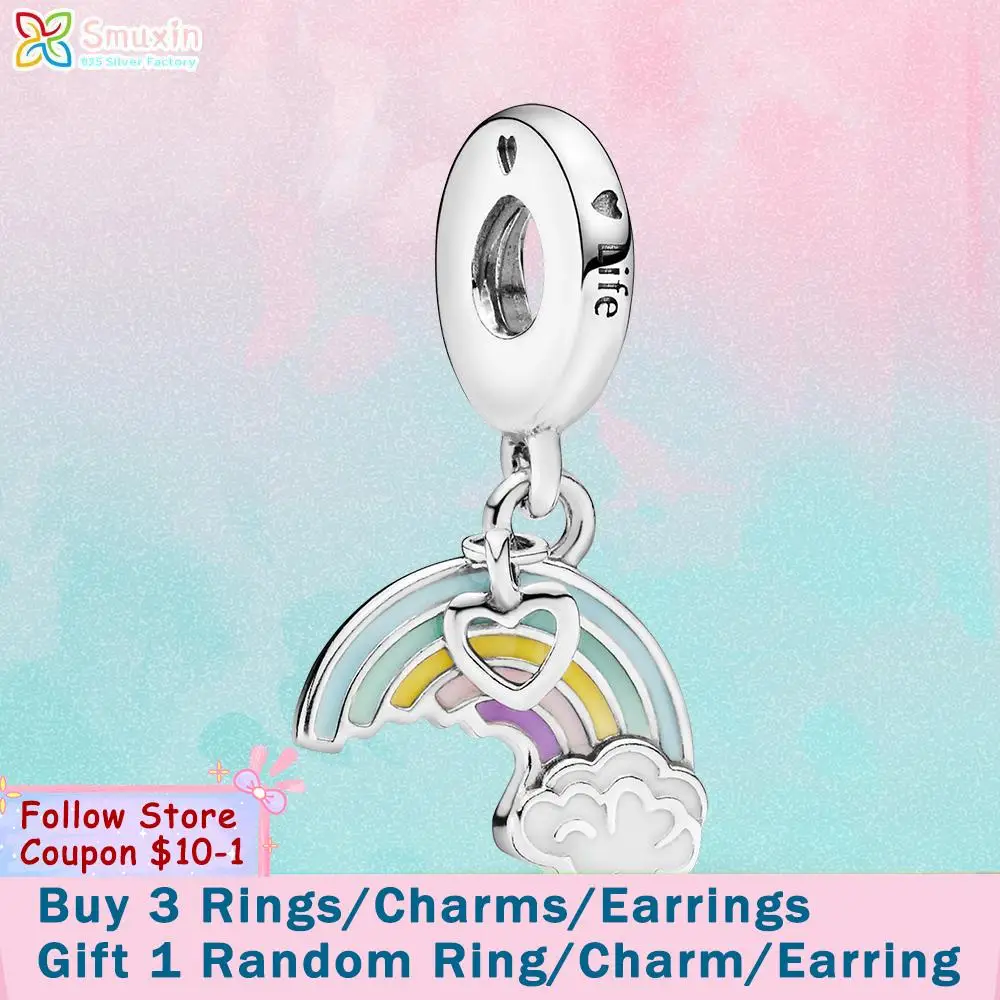 Smuxin 925 Sterling Silver Beads Rainbow & Cloud Dangle Charms Pendant fit Original Pandora Bracelets Women Jewelry Girl Gift
Smuxin 925 Sterling Silver Beads Rainbow & Cloud Dangle Charms Pendant fit Original Pandora Bracelets Women Jewelry Girl Gift
