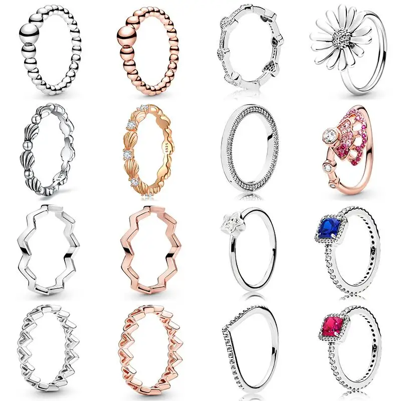 925 Sterling Silver Rings With Sparkling Rose Gold Star Hollow Love Shell Crystal Daisies Ring For Women Wedding Party Jewelry 
925 Sterling Silver Rings With Sparkling Rose Gold Star Hollow Love Shell Crystal Daisies Ring For Women Wedding Party Jewelry